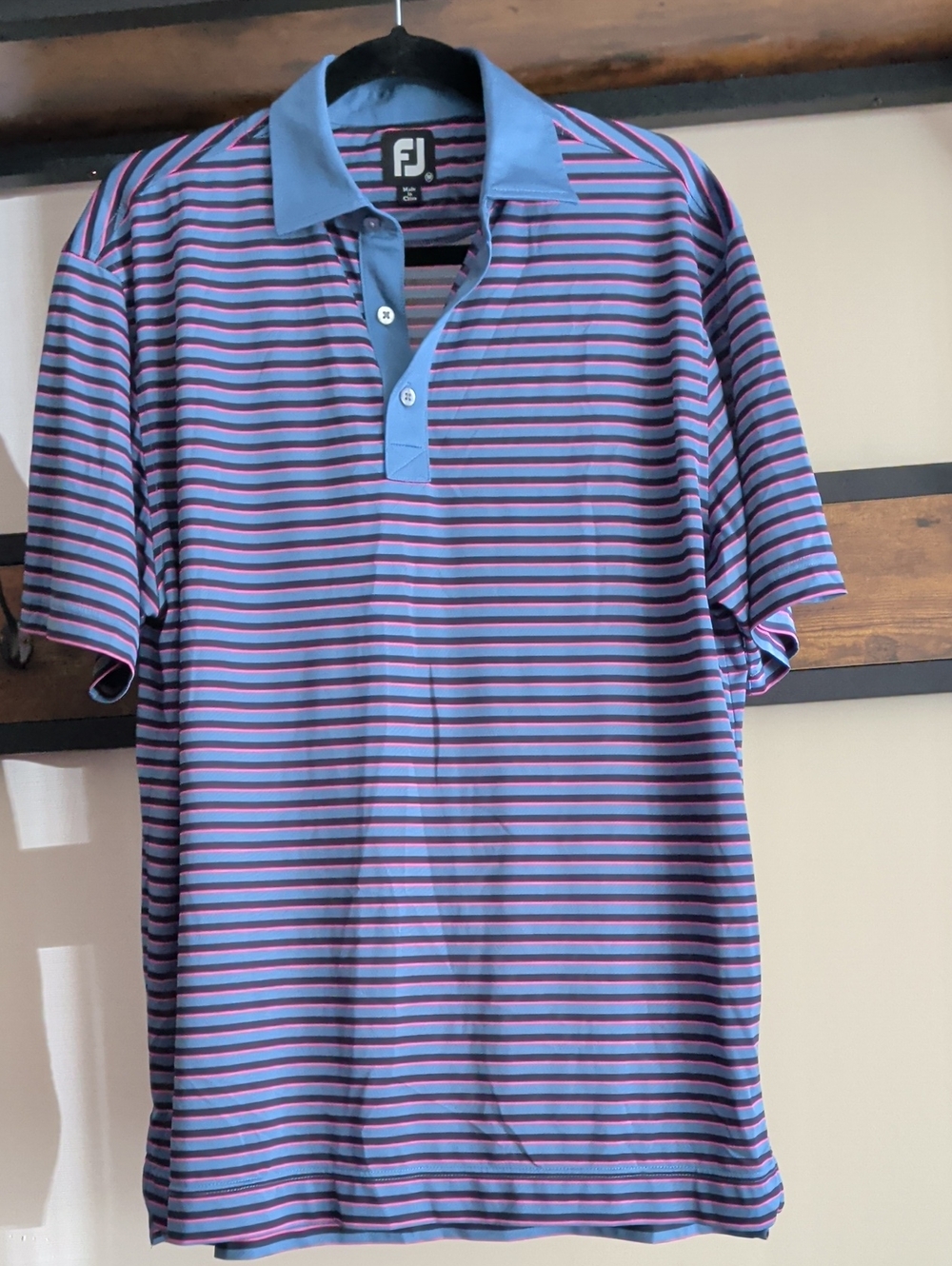 FootJoy Striped Polo in Light Blue and Pink